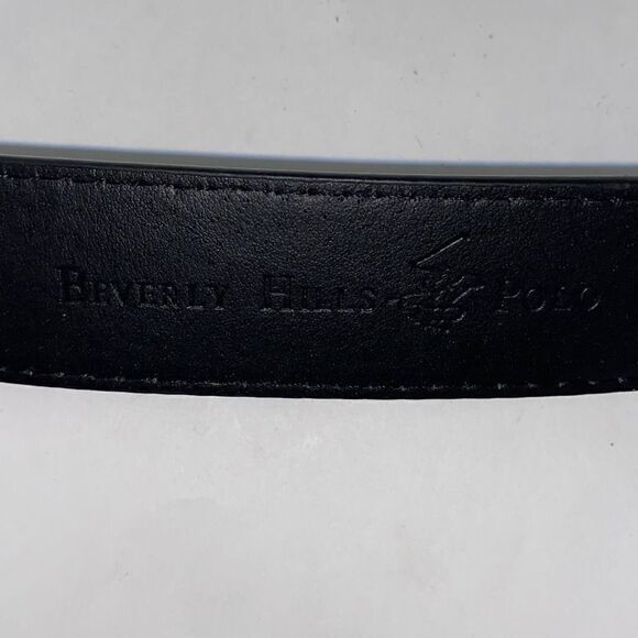 Beverly Hills Polo Club Women's Black Leather Silver Prong Buckle Belt OS - Picture 10 of 11